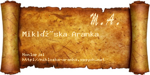 Miklóska Aranka névjegykártya